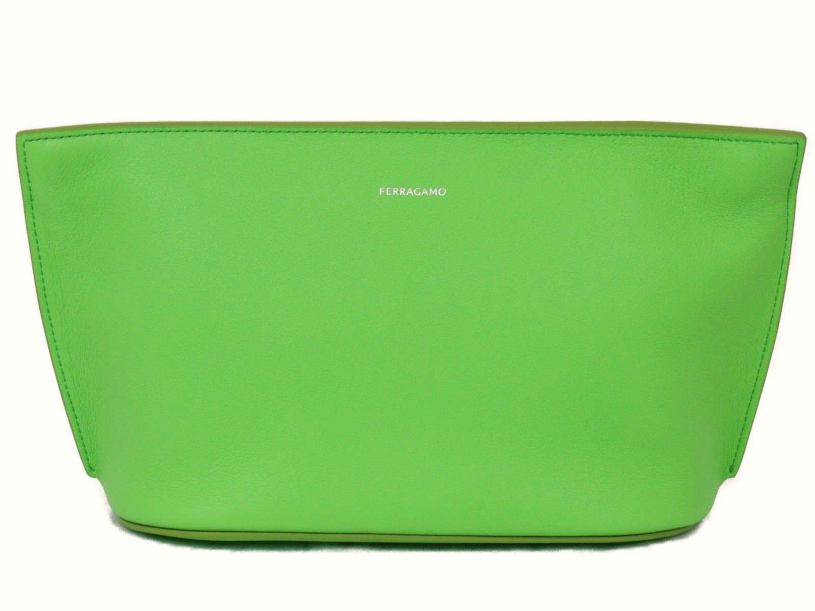 【箱・布袋あり】FERRAGAMO　フェラガモ　クラッチバッグ　241390　セカンドバッグ　ライトグリーン　シンプル　メンズ　ギフト　プレゼント包装可【中古】松前R56号店