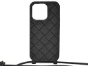 BOTTEGA VENETA　ボッテガ・ヴェネタ　ストラップiPhone13Proケース　ラバーシリコン　ブラック　iPhoneケース　小物　レディース　メンズ　ユニセックス　シンプル　ギフト　プレゼント包装可　【中古】　松山久万ノ台店