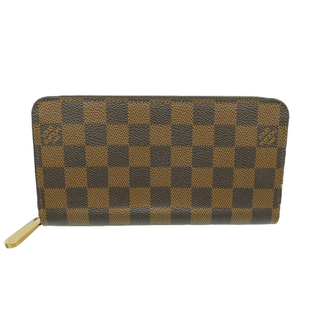 LOUIS VUITTON ルイヴィトン ジッピーウォレット N60046 ラウンドファスナー長財布 ロングウォレット ダミエキャンバス ブラウン系 茶 ピンク ローズ・バレリーヌ ゴールド金具 大容量 人気 レディース プレゼント包装可【中古】新居浜店