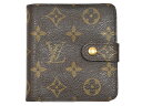 LOUIS VUITTON ルイ・ヴィトン コンパクトジップ M61667 折りたたみ財布 コンパクトウォレット ブラウン系 モノグラム・キャンバス レディース...