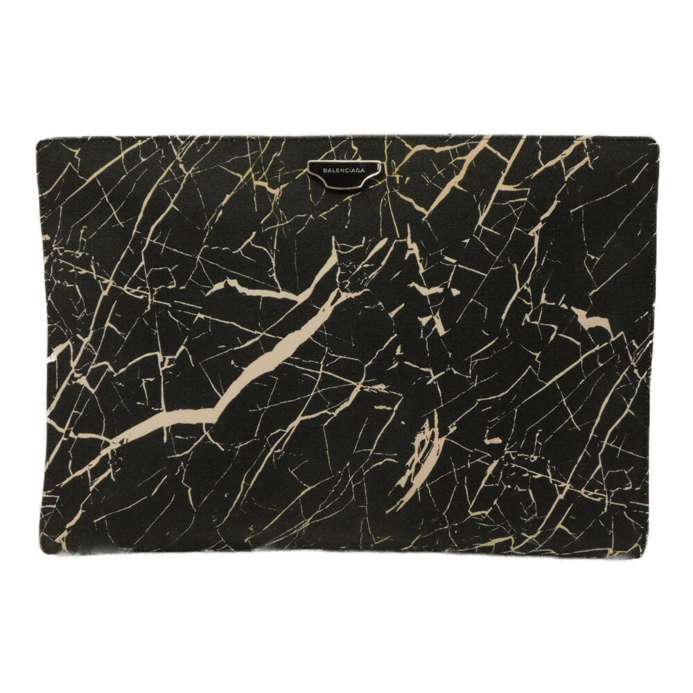 BALENCIAGA　バレンシアガ　クラッチバッグ　セカンドバッグ　568024　大きめ　ブラック　ホワイト　キャンバス　レザー　メンズ　ユニセックス　人気　シンプル　ギフト　プレゼント包装可【中古】 新居浜店