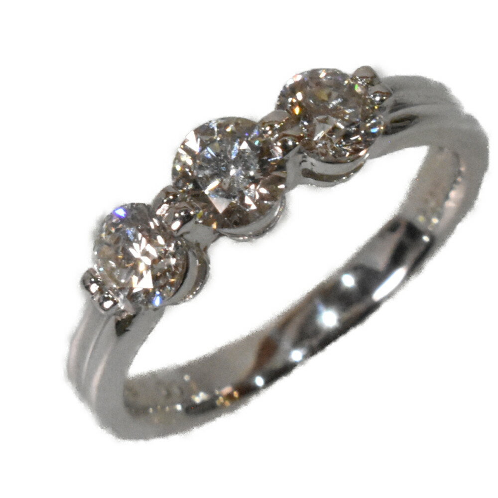 3Pダイヤリングプラチナ Pt900 4.6g指輪　ジュエリー　アクセサリー　シンプル　レディース　ファッション　ギフト　プレゼント包装可【中古】松山久万ノ台店