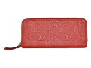 LOUIS VUITTON ルイヴィトン ポルトフォイユ・クレマンス M63698 長財布 ロングウォレット アンプラント レッド レザー シンプル レディース ギフト プレゼント包装可【中古】松山久万ノ台店(4)