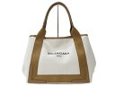 【布袋あり】BALENCIAGA バレンシアガ ネイビーカバスS 339933 ハンドバッグ トートバッグ アイボリー×ブラウン メンズ レディース ユニセックス ギフト プレゼント包装可【中古】松前R56号店(4)