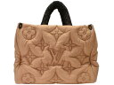 【布袋あり】LOUIS VUITTON ルイヴィトン LVピローオンザゴーGM M59007 トートバッグ リサイクルナイロン×モノグラムキャンバス ブラウン×...
