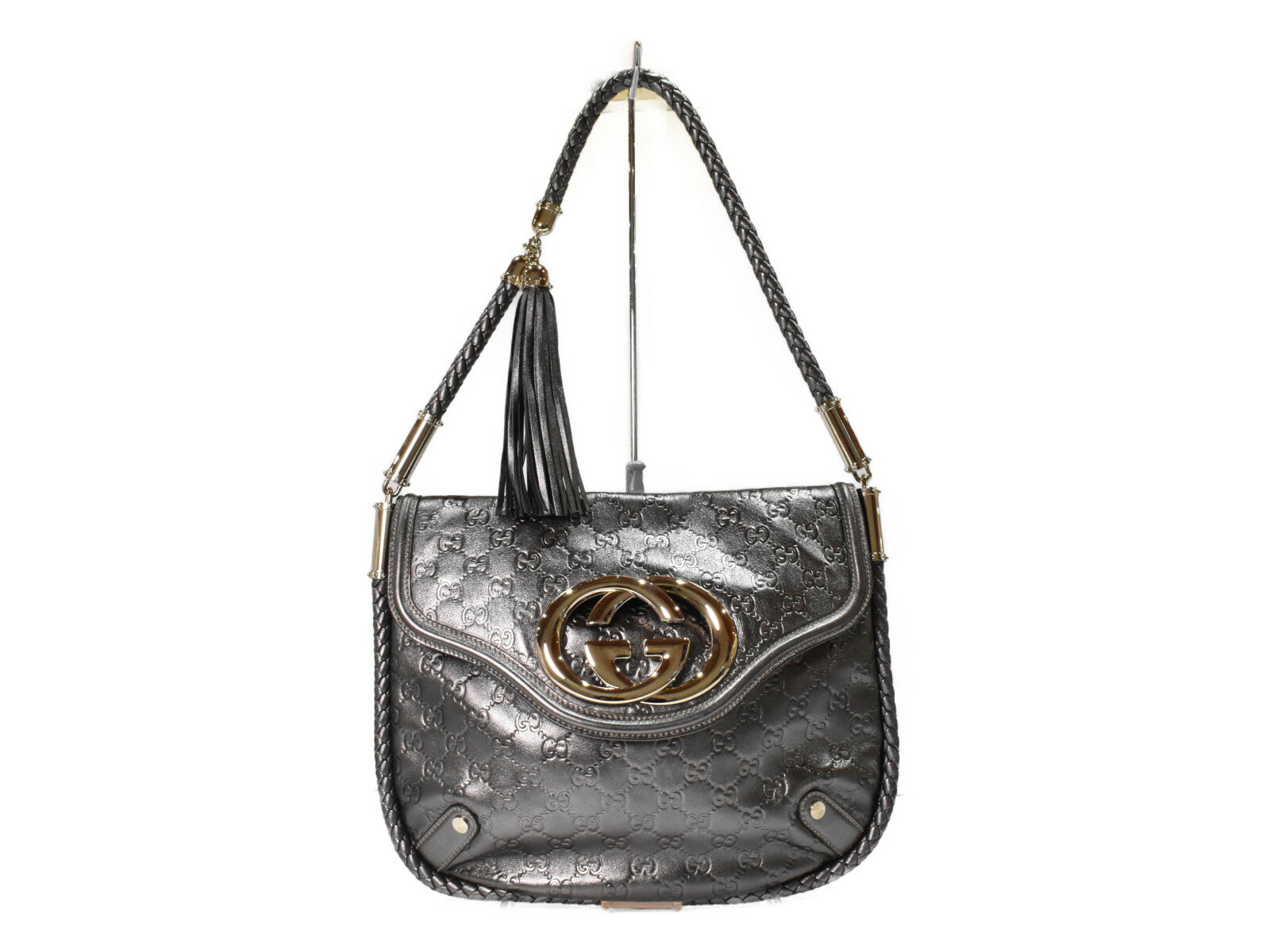 【中古品】GUCCIワンショルダーバッグ 167732 シルバー レザー インターロッキングGG　グッチシマ　レディースバッグ　カジュアルバッグ　おしゃれ　人気【中古】松山久万ノ台店