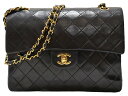 【ギャラあり】CHANEL シャネル マトラッセチェーンショルダー A01112 ラムスキン ブラック ショルダーバッグ ゴールド金具 レディース シンプル ギ...