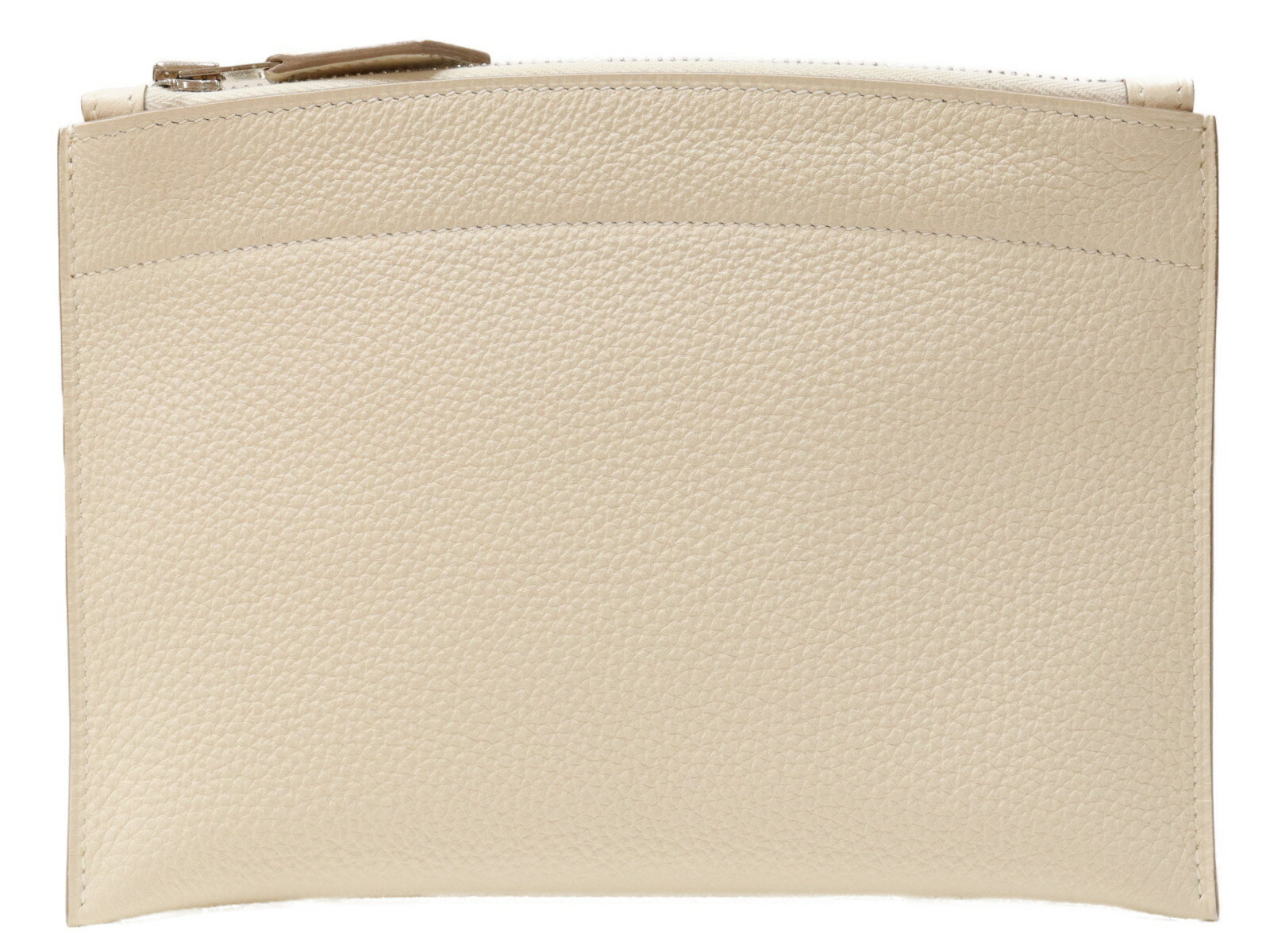 HERMES エルメス ポシェットバザールPM レザー オフホワイト系 T刻印 2015年製 ポーチ 小物 レディース メンズ ユニセックス シンプル ギフト プレゼント包装可 【中古】松山朝生田店