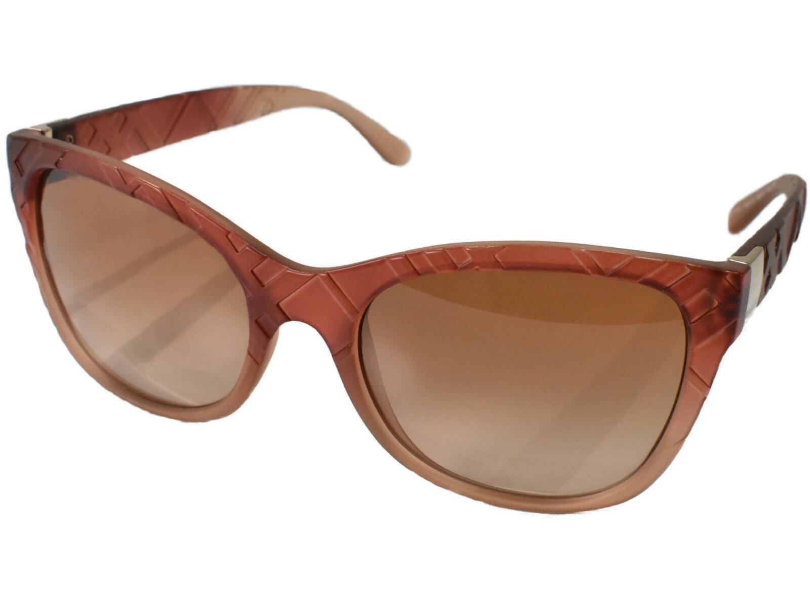 【ケースあり】BURBERRY バーバリー サングラス セルフレーム チェック 56□19 140 ブラウン系 レッド系 カジュアル レディース ギフト プレゼント包装可【中古】松山久万ノ台店