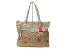 COACH コーチ フラワーシグネチャートートバッグ F29703 キャンバス×レザー ベージュ×マルチカラー ピンク レッド 赤 ホワイト 花柄 シグネチャー...