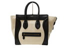 CELINE セリーヌ ラゲージミニ キャンバス×レザー ベージュ×ブラック ハンドバッグ レディース 定番 オシャレ シンプル ギフト プレゼント包装可 【中...