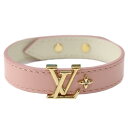【箱・布袋あり】LOUIS VUITTON ルイヴィトン ブレスレット・LVアイコニック M8088 キャンバス×レザー ローズクレール ピンク ゴールド金具 ...