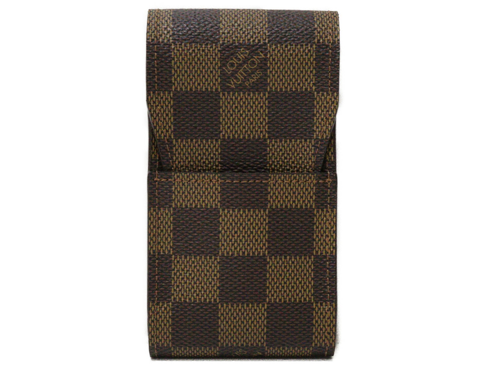 【箱・布袋あり】LOUIS VUITTON ルイヴィトン エテュイ・シガレット N63024 タバコケース 小物入れ ダミエ・エベヌ ブラウン ネーム入り メンズ レディース ユニセックス ギフト プレゼント包装可【中古】松前R56号店