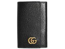 【箱・布袋あり】GUCCI グッチ GGマーモント キーケース 435305 ブラック レザー 6連 ゴールド金具 シンプル カジュアル メンズ レディース ユ...
