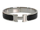 【箱・布袋あり】HERMES エルメス クリックH PM 腕周り約17cm ブレスレット バングル ブラック×シルバー シンプル カジュアル レディース ギフト プレゼント包装可【中古】松山久万ノ台店(4)