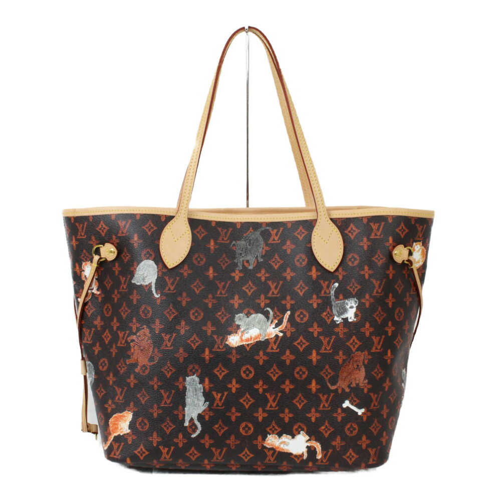 【箱・ポーチ付】LOUIS VUITTON ルイヴィトン ネヴァーフルMM M44441 キャットグラム モノグラム マルチカラー レディース メンズ ウィメンズ ユニセックス ブランド LV 人気 定番 トートバッグ ハンドバッグ 肩掛け 猫 限定【中古】松前R56号店