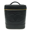 【ギャラあり】CHANEL シャネル バニティバッグ A01998 キャビアスキン ブラック 黒 ゴールド金具 レディース 化粧品入れ ミニバッグ ギフト プレ...