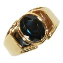 【ソーティング有】K18 天然ブルーサファイアリング 指輪 イエローゴールド 8g 約17.5号 メンズ レディース ユニセックス ジュエリー アクセサリー 9...