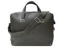 dunhill ダンヒル ブリーフケース ビジネスバッグ ショルダーバッグ グリーン 深緑 レザー シンプル メンズ ギフト プレゼント包装可【中古】松前R56...
