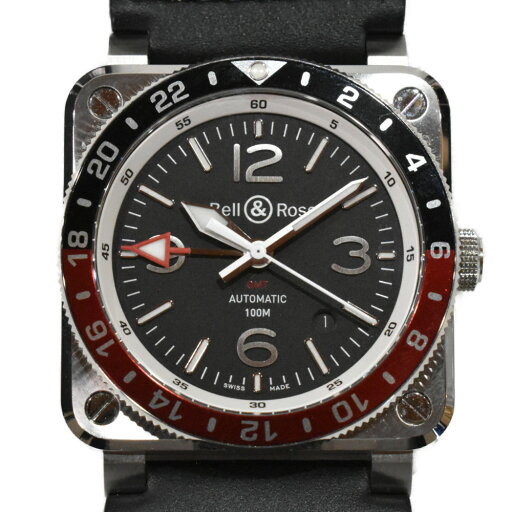 BELL&ROSS ベル&ロス BR03 GMT BLACK BR0393-BL-ST/SCA 自動巻き ステンレススチール 42mm ブラック×レッド 回転ベゼル ブラック文字盤 反射防止サファイアクリスタル 100m防水 メンズ 腕時計【中古】松山久万ノ台店 BELL&ROSS ベル&ロス BR03 GMT BLACK BR0393-BL-ST/SCA 自動巻き ステンレススチール 42mm ブラック×レッド 回転ベゼル ブラック文字盤 反射防止サファイアクリスタル 100m防水 メンズ 腕時計【中古】松山久万ノ台店