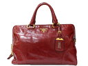 【布袋・ギャラあり】PRADA プラダ トートバッグ BL0822 レッド 赤 ゴールド金具 鍵 カデナ ショルダーストラップ欠品 レディース ギフト プレゼン...