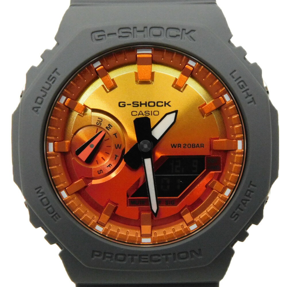 CASIO カシオ G-SHOCK GA-2100FL-8JF 20気圧防水 オレンジ ブラック グレー系 メンズ 腕時計 ラッピング プレゼント包装可【中古】 新居浜店