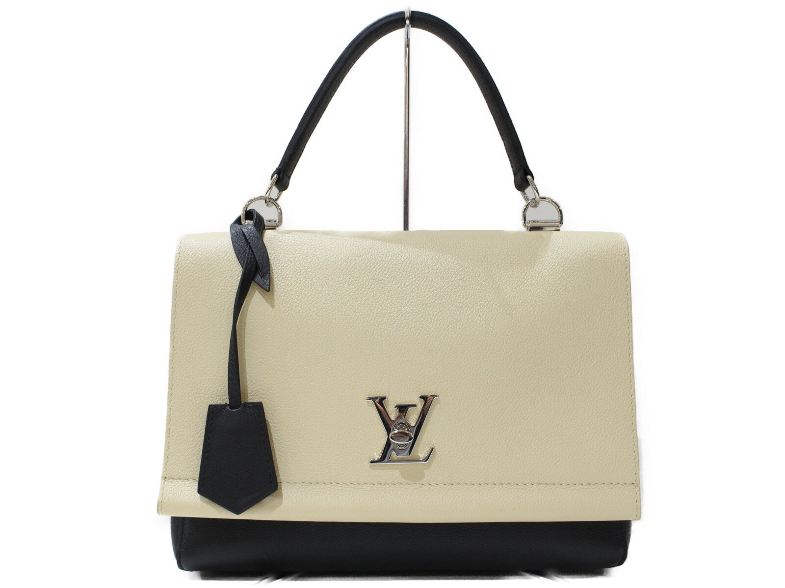 【ショルダーストラップあり】LOUIS VUITTON ルイヴィトン ロックミー2 M50252 ハンドバッグ ショルダーバッグ 2WAYバッグ アイボリー×ブラック バイカラー レザー シンプル レディース ギフト プレゼント包装可【中古】松前R56号店