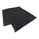 LOUIS VUITTON ルイヴィトン エシャルプ・モノグラムクラシック M70520 ノワール ブラック グレー モノグラム・パターン ウール100% ロン...