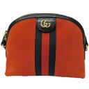 GUCCI グッチ GG オフィディア ショルダーバッグ ハイビスカスレッド スエード 499621 レッド ブラック 赤 黒 パテントレザー レディース メン...