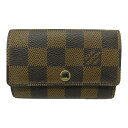 LOUIS VUITTON ルイヴィトン ミュルティクレ6 N62630 ダミエ・エベヌ ブラウン系 ゴールド金具 キーケース 6連 メンズ レディース ユニセ...