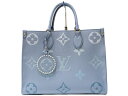 LOUIS VUITTON ルイ・ヴィトン オンザゴーMM M45718 モノグラム・アンプラント レザー サマーブルー ハンドバッグ ショルダーバッグ 2WA...