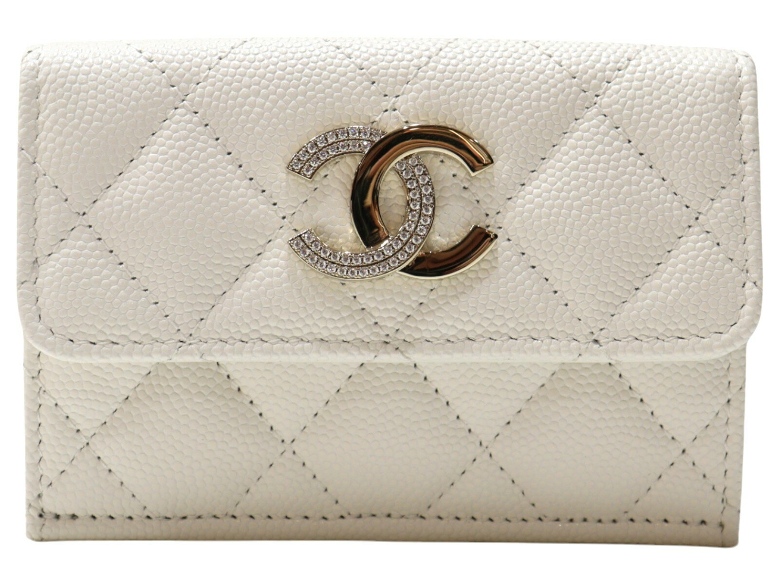 楽天市場】chanel 財布 三つ折り(カラーホワイト)(財布 楽天市場】chanel 財布 三つ折り(カラーホワイト)(財布