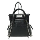 Maison Marjiela メゾン マルジェラ 5AC マイクロ2WAYバッグ ハンドバッグ ショルダーバッグ チェーンショルダー ブラック 黒 シルバー金...
