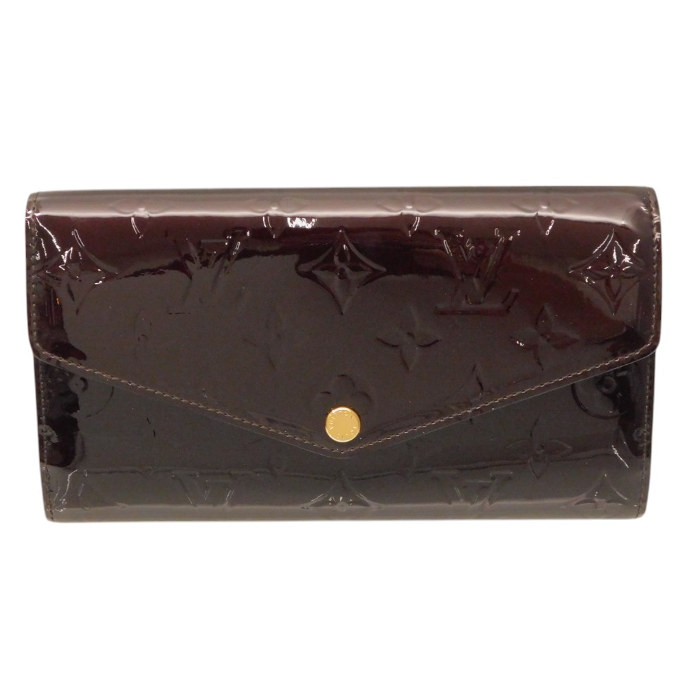 LOUIS VUITTON ルイヴィトン ポルトフォイユ・サラ ヴェルニ M62406 アマラント パープル系 エナメル 長財布 箱つき ゴールド金具 レディース 人気 定番 ギフト 贈り物 プレゼント包装【中古】 新居浜店