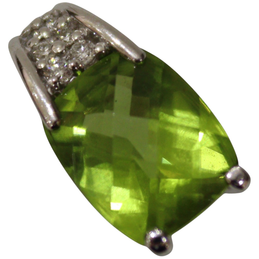 K18WG ホワイトゴールド ペンダントトップ ネックレストップ メレダイヤモンド0.07ct カラーストーン 3.00ct 綺麗 ゴージャス レディース ジュエリー プレゼント包装可 【中古】松前R56号店