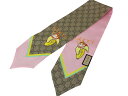 【箱あり】GUCCI グッチ ばなにゃコラボタイスカーフ 704144 GG柄 シルク リボンスカーフ リバーシブル ベージュ ピンク プレゼント包装可 ギフト...