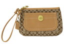COACH コーチ シグネチャー ポーチ キャンバス レザー 小さめ ベージュ系 小物 レディース ユニセックス 人気 ブランド 定番 ギフト プレゼント包装可...
