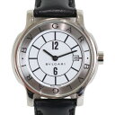 BVLGARI ブルガリ ソロテンポ ST29S クオーツ デイト SS 革ベルト ホワイト ブラック レディース メンズ ユニセックス 腕時計 ウォッチ プレ...