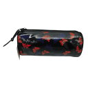 【ミラー付き】BOTTEGA VENETA ボッテガヴェネタ バタフライ柄ナイロンポーチ 筒形 蝶 ブラック パープル レッド レディース ギフト プレゼント包...