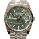 【オーバーホール・ポリッシュ済】ROLEX ロレックス デイトジャスト36 オリーブグリーン パームモチーフ 126234 自動巻 ランダム 2022年ギャラ ...