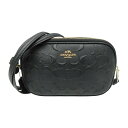 【ミニストラップ付き】COACH コーチ レザーショルダーバッグ 655471 ブラック ゴールド シグネチャー エンボス 型押し ストラップ取り外し可 ミニバ...