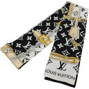 LOUIS VUITTON ルイ・ヴィトン バンドー・モノグラム コンフィデンシャル M78656 シルクツイル 100% ノワール ホワイト ブラック スカー...