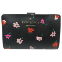 kate spade ケイトスペード 二つ折り 財布 WLR00608 ブラックマルチ コンパクト 黒 ブラック系 レディース プレゼント包装 ギフト【中古...