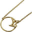 LOUIS VUITTON ルイ・ヴィトン ネックレスLV・エクリプス M00762 ゴールドカラー 45cm ペンダント アクセサリー ジュエリー レディース 人気 ギフト プレゼント包装可【中古】松前R56号店