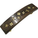 【箱・布袋あり】LOUIS VUITTON ルイ・ヴィトン モノグラム シルヴァニア ウッド M65181 ブラウン×ゴールド 木目調 ヘアアクセサリー 小物 ...