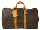 【鍵・カデナ付】LOUIS VUITTON ルイ・ヴィトン キーポル45 M41428 モノグラム・キャンバス ブラウン ボストンバッグ トラベルバッグ 旅行用...