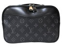 【布袋あり】LOUIS VUITTON ルイ・ヴィトン バムバッグ M42906 ボディバッグ モノグラム・エクリプス ブラック×グレー系 シルバー金具 メンズ...
