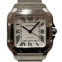 【替えベルト付・オーバーホール済】Cartier カルティエ サントスMM WSSA0029 自動巻き SS ホワイト メンズ レディース ボーイズ 腕時計 ウ...