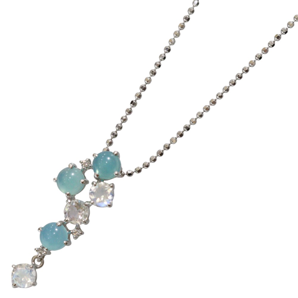 【箱あり】TASAKI タサキ カラーストーン付きネックレス K18WG ホワイトゴールド 0.03ct 4.50g 約40cm ジュエリー アクセサリー ペンダント シンプル レディース ウィメンズ ユニセックス 定番 人気 ギフト プレゼント包装可【中古】松前R56号店