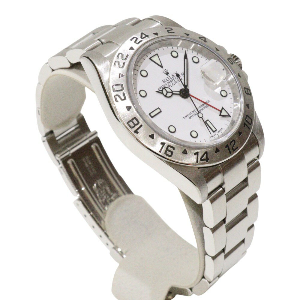 【オーバーホール・ポリッシュ済】ROLEX　ロレックス　エクスプローラII　16570　自動巻き　デイト　Y番　2003年　SS　ホワイト　メンズ　腕時計　ウォッチ　プレゼント包装　ギフト【中古】松前R56号店